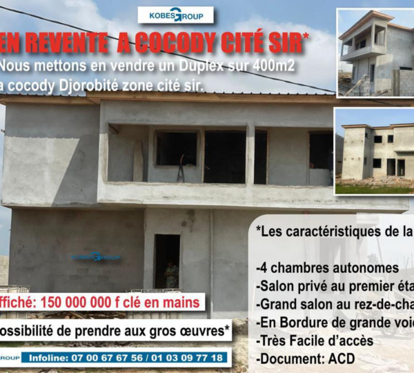 EN REVENTE A COCODY CITÉ SIR